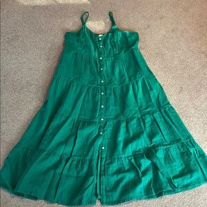 Green Button-Down Maxi Dress